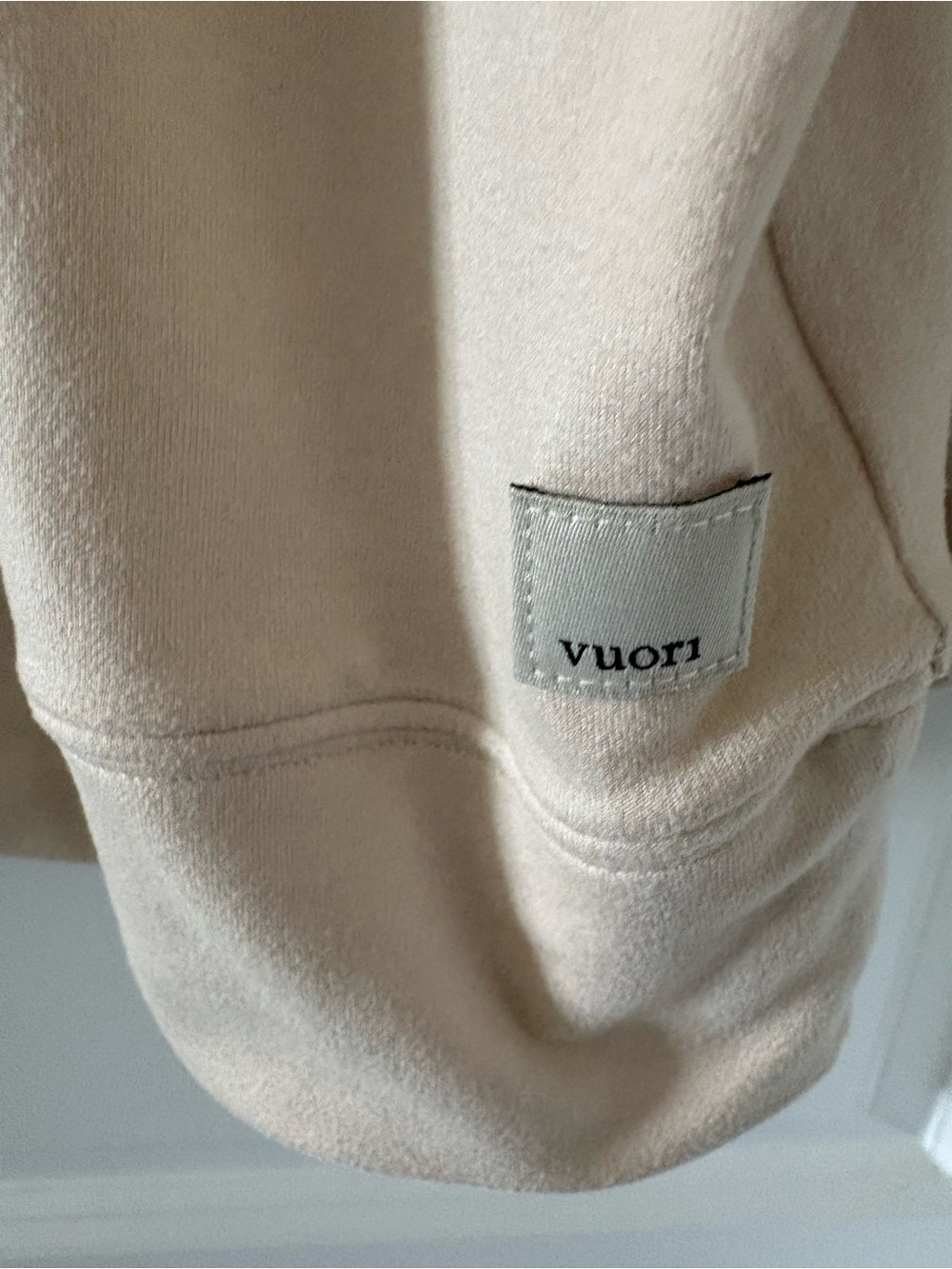 Vuori Woman’s Halo Oversized Hoodie Cream Pullover Hoodie Heathered Milkweed L - Picture 9 of 12